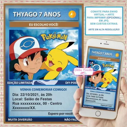 Convite Digital Pokémon