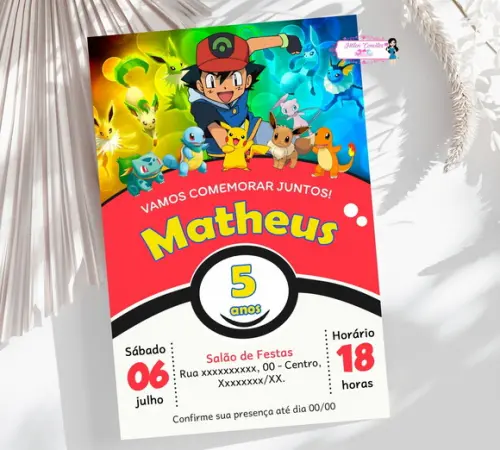 Convite Digital Pokémon