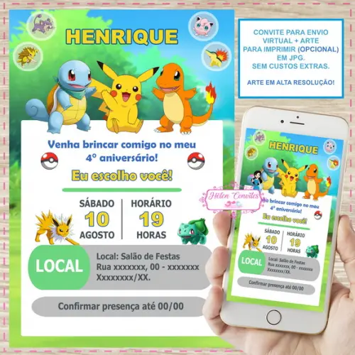 Convite Digital Pokémon