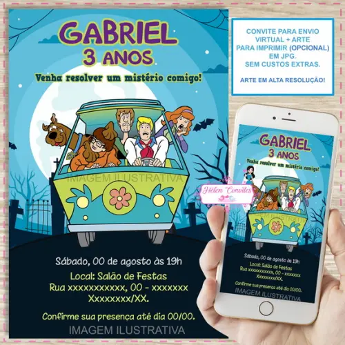 Convite Digital Scooby Doo