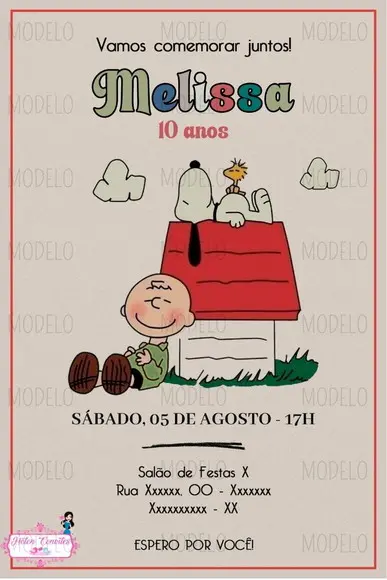Convite Digital Snoopy