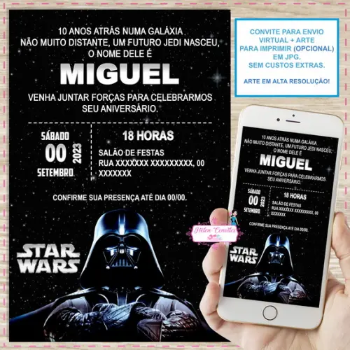 Convite Digital Star Wars
