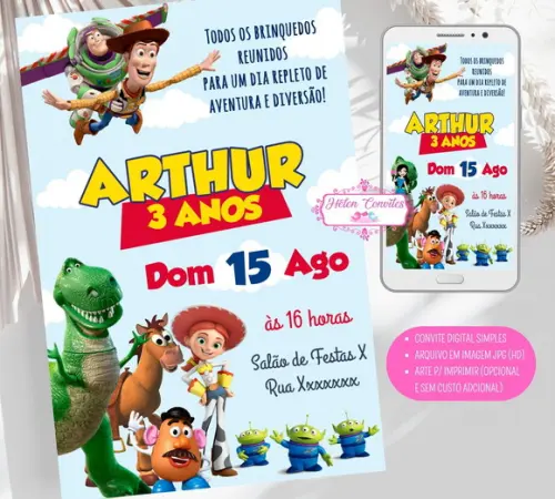 Convite Digital Toy Story