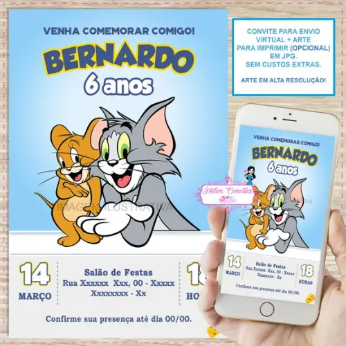 Convite Digital Tom e Jerry
