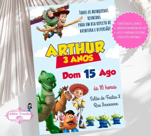 Convite Digital Toy Story