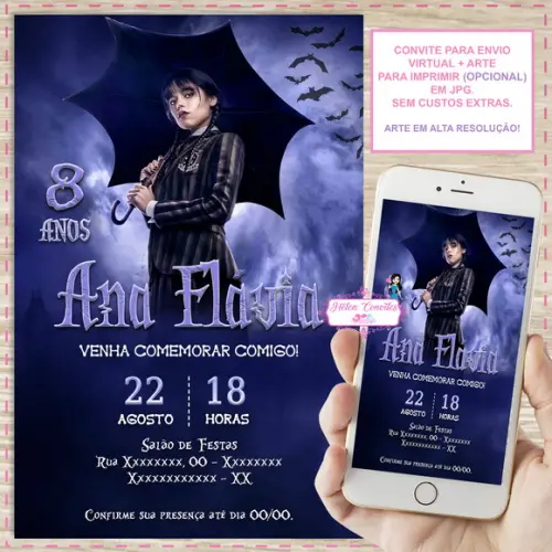 Convite Digital Wandinha Addans