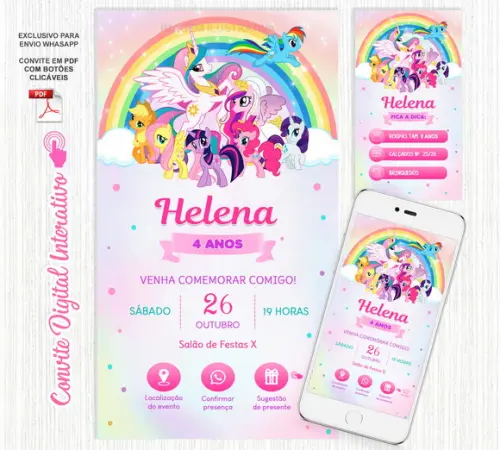 Convite Interativo My Little Pony - Digital