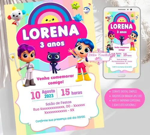Convite Digital Vera e o Reino do Arco Íris