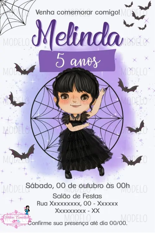 Convite Digital Wandinha Addans