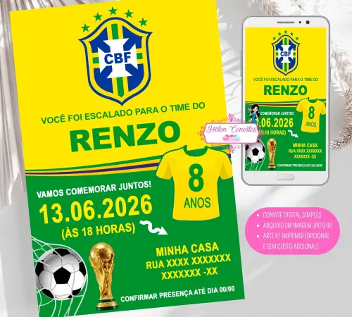 Convite Digital Copa do Mundo | Convite Virtual Futebol