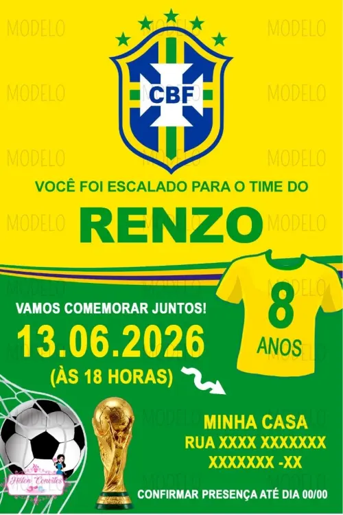 Convite Digital Copa do Mundo | Convite Virtual Futebol