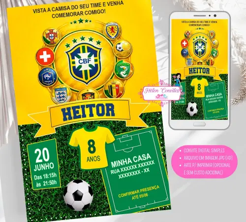 Convite Digital Futebol Copa do Mundo