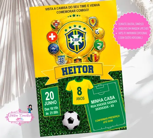 Convite Digital Copa do Mundo | Convite Virtual Futebol