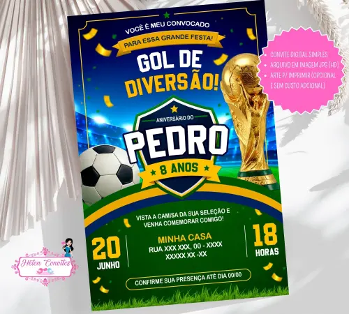 Convite Digital Futebol Copa do Mundo
