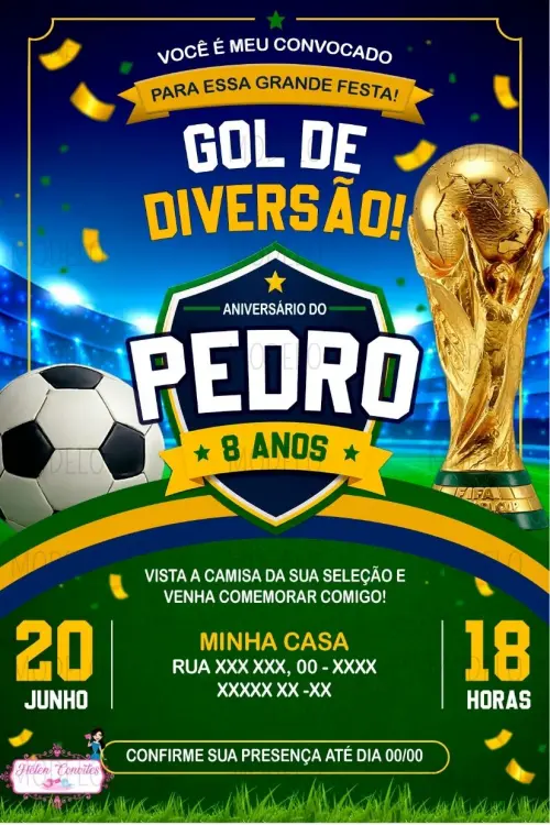 Convite Digital Copa do Mundo | Convite Virtual Futebol