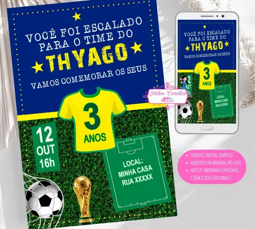 Convite Digital Copa do Mundo | Convite Virtual Futebol