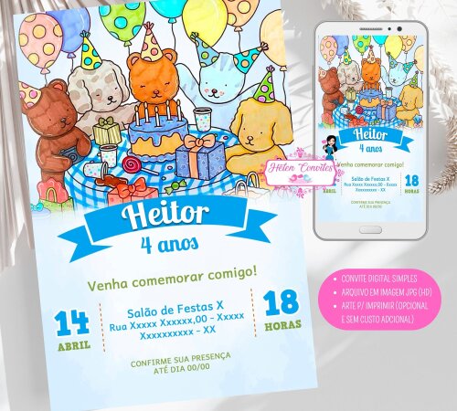 Convite Digital Bobbie Goods Menino