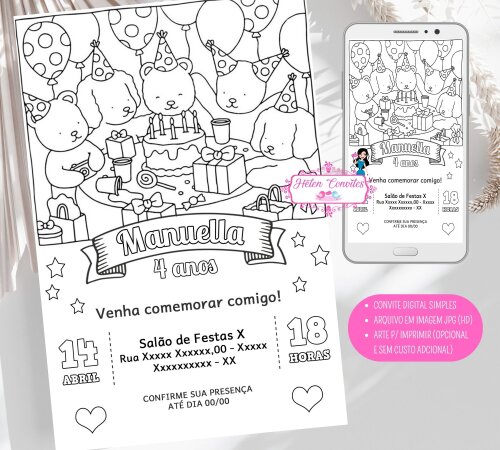 Convite Digital Bobbie Goods para Imprimir