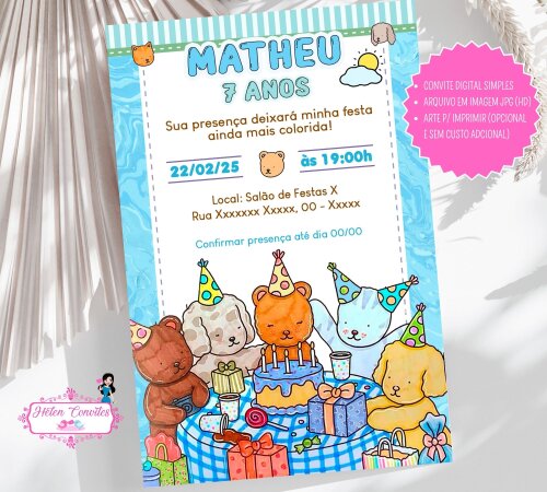 Convite Digital Bobbie Goods Menino