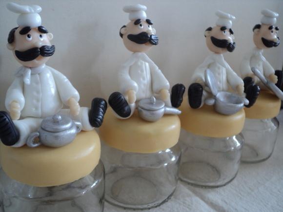 4 Potes para Tempero Cozinheiro