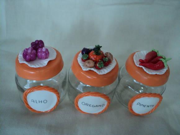 3 Potes para Tempero em Biscuit