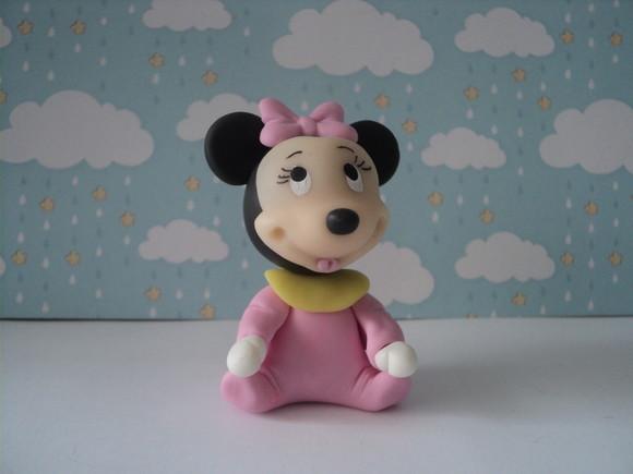Aplique Lembrancinha Minie Baby em Biscuit