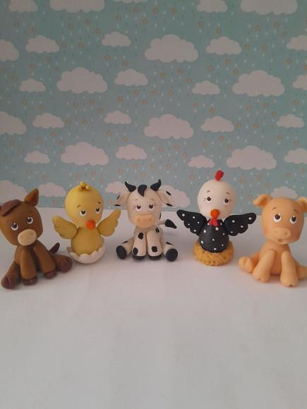 Bichinhos Apliques em Biscuit Fazendinha