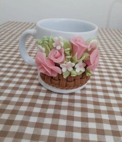 Caneca Decorada com Biscuit