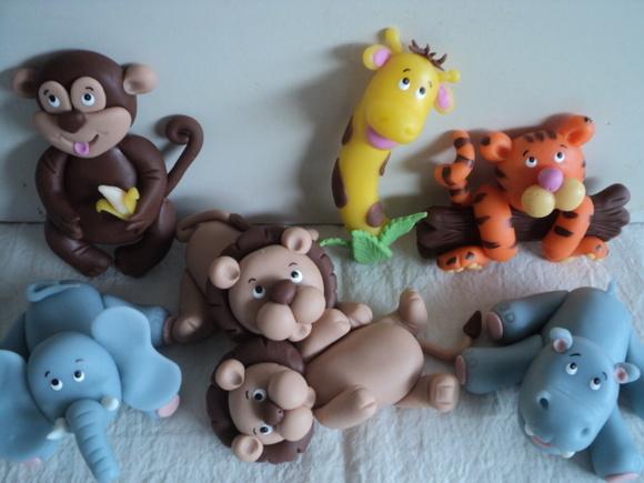Kit 7 bichinhos da floresta em biscuit