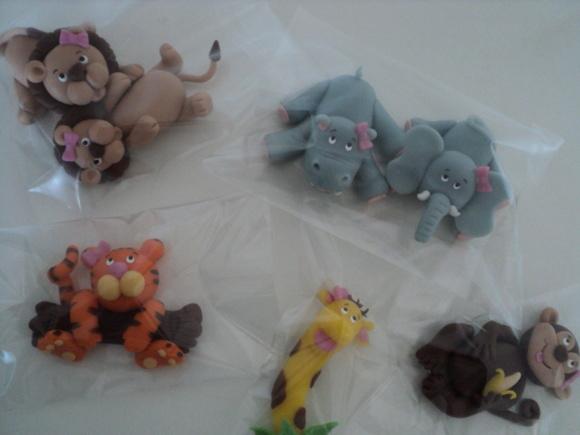 Kit 7 bichinhos da floresta em biscuit