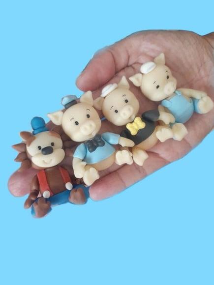 Kit Apliques Lembrancinhas 3 Porquinhos e o Lobo Mau