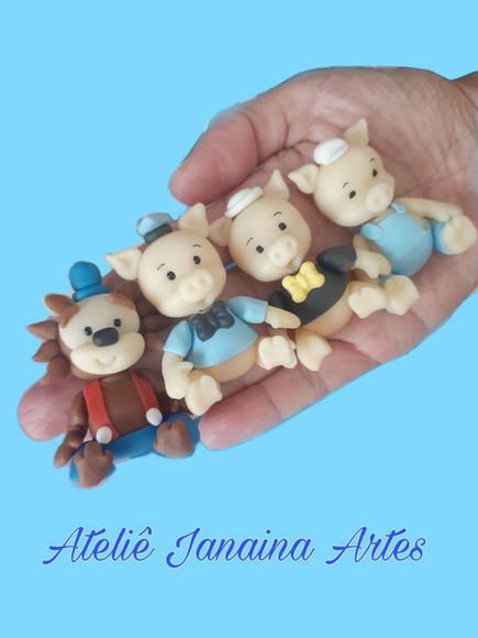 Kit Apliques Lembrancinhas 3 Porquinhos e o Lobo Mau