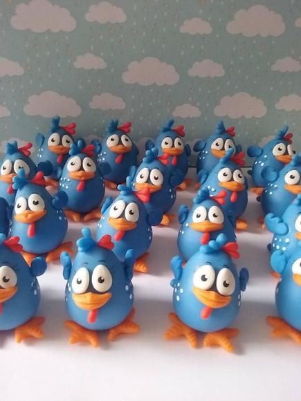 Kit Apliques com 10 Galinha Pintadinha em Biscuit