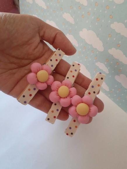 Kit com 10 Prendedores Decorados em Biscuit