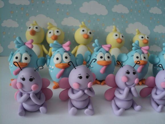Kit com 12 Aplique Turma da Galinha Pintadinha Candy Colors