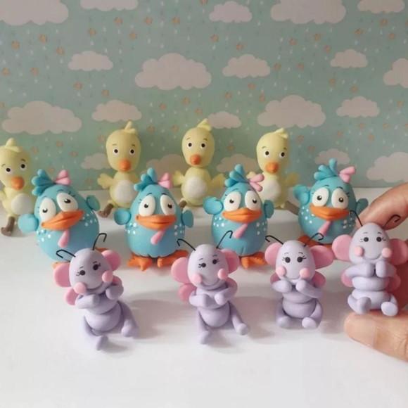Kit com 12 Aplique Turma da Galinha Pintadinha Candy Colors