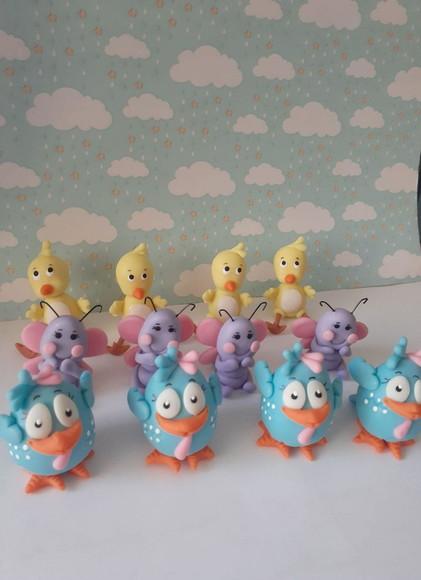 Kit com 12 Aplique Turma da Galinha Pintadinha Candy Colors