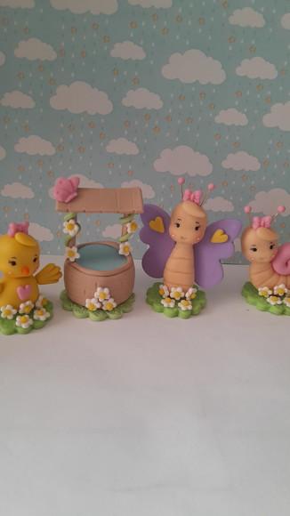 Lembrancinha Jardim - Apliques em Biscuit
