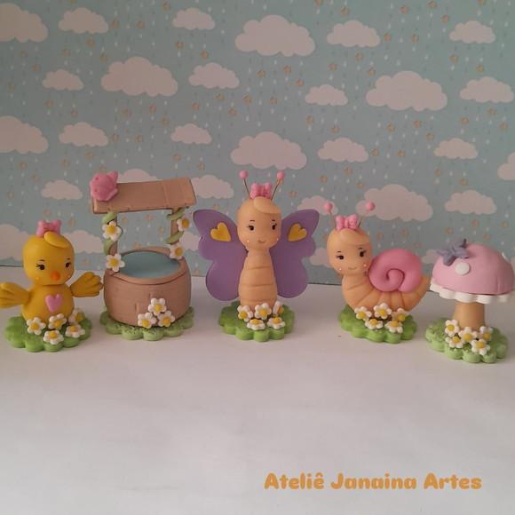 Lembrancinha Jardim - Apliques em Biscuit