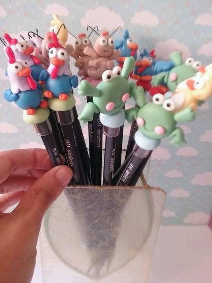 Ponteiras de Lápis Galinha Pintadinha