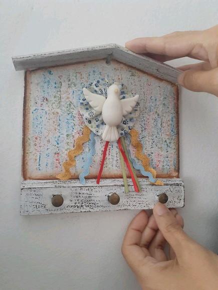 Porta Chaves Decorado com Divino
