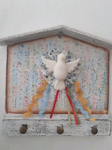 Porta Chaves Decorado com Divino