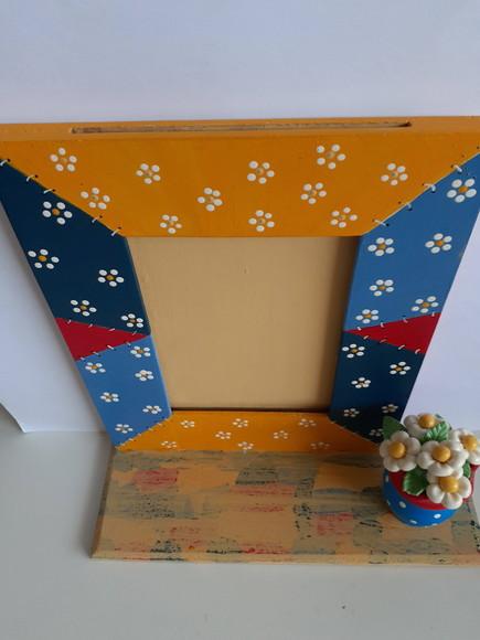 Porta Retrato Decorado com Pintura Patchwork
