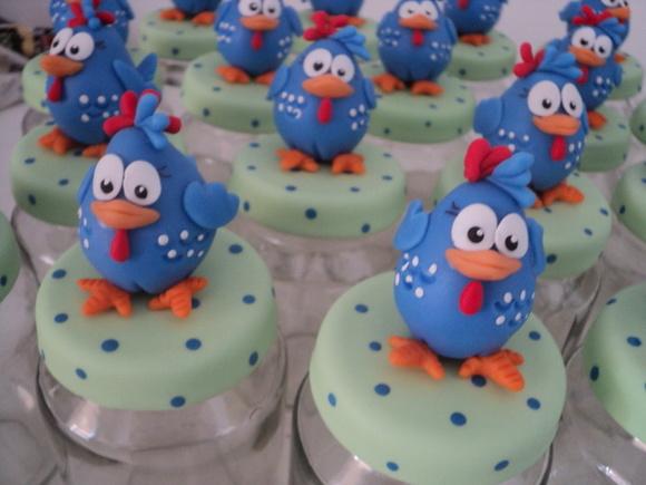 Potinhos Galinha Pintadinha em Biscuit