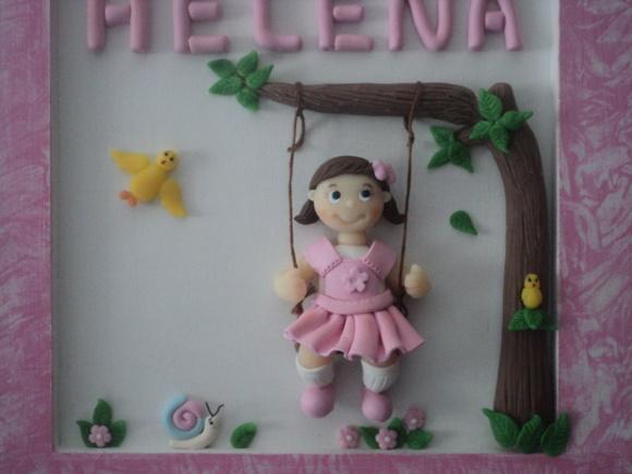Quadro Infantil Menina no Balanço