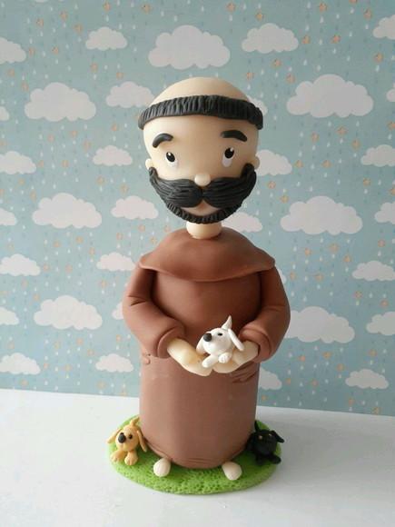 São Francisco de Assis em biscuit ( 15 cm altura)