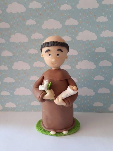 Santo Antônio Em Biscuit (15cm Altura)