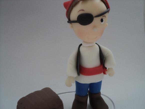 Topo de Bolo de Aniversário Pirata em Biscuit