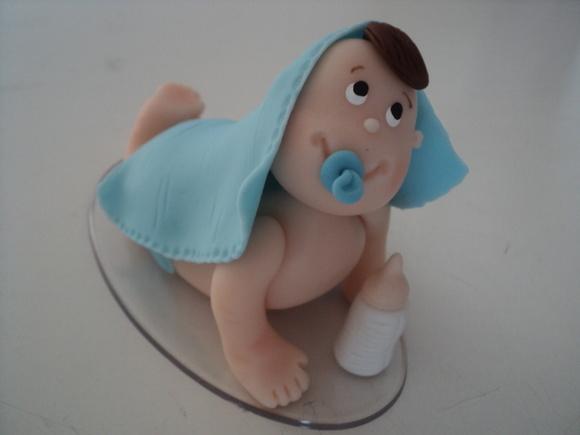 Topo de Bolo Enfeite Chá de Bebê em Biscuit