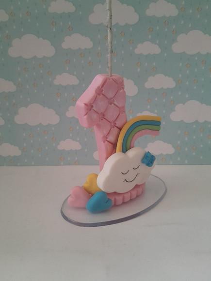Vela Chuva de Amor em Biscuit